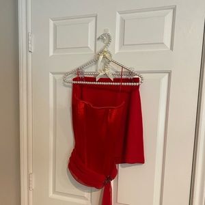 Two piece red skirt and corset